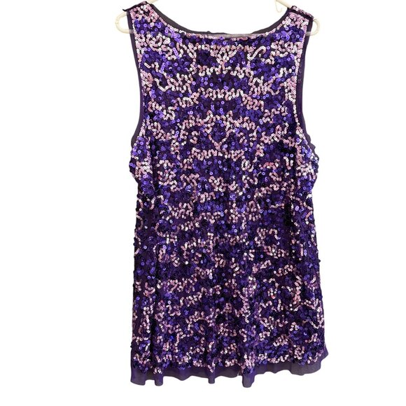 Wildcat Purple Sequined Woman's Wildcat Sleeveless Tank Top Size M Shimmering D - Picture 2 of 7
